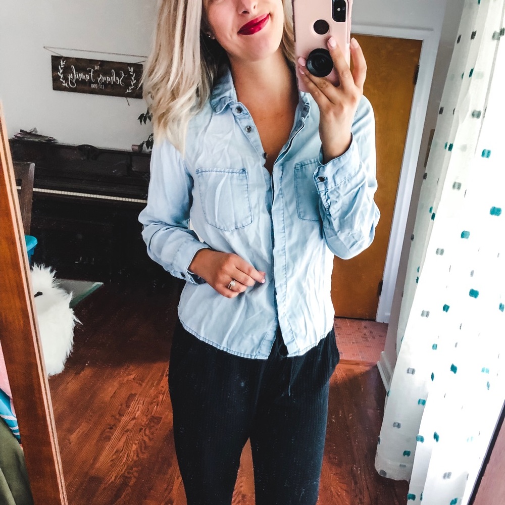 H&M Blue Chambray Shirt 2 - Picture 5 of 5